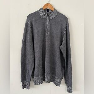 Tommy John Knit Sweater Quarter Zip Pullover Sweater Gray